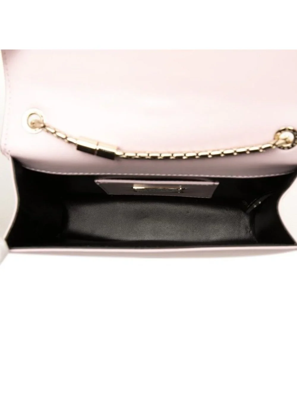 Bvlgari Serpenti Forever Bijou Crossbody Chain Shoulder Bag Pink Black Leather